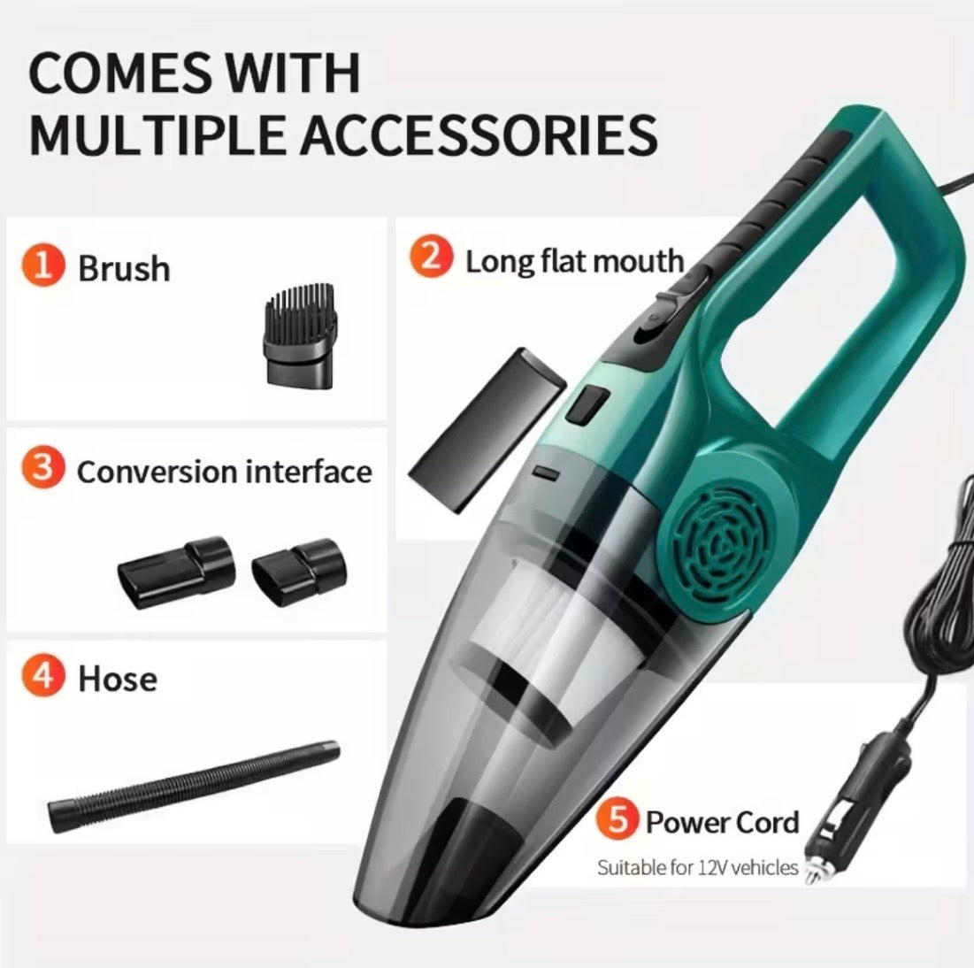 Portable Car Vacuum - Powerful & Compact